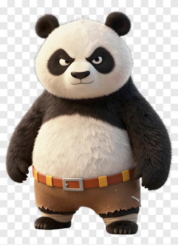 3D Panda Character PNG