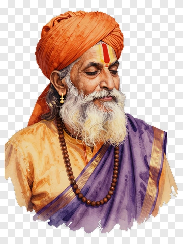 Elderly Man In Traditional Indian Attire PNG