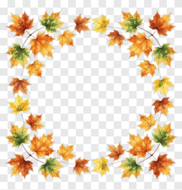 Colorful Autumn Leaf Frame PNG