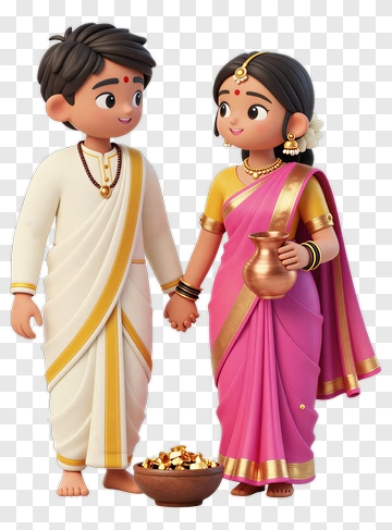 Couple Holding Hands With Traditional Indian Pot PNG