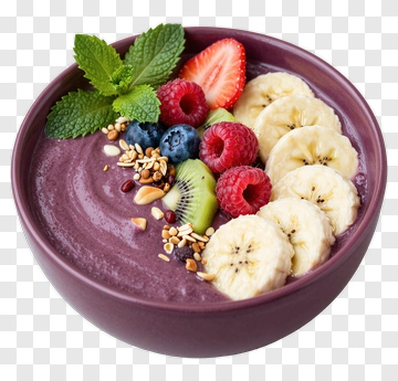 Acai Bowl With Fresh Fruits And Nuts PNG