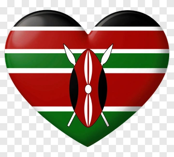 Heart Shape With Kenyan Flag Design PNG