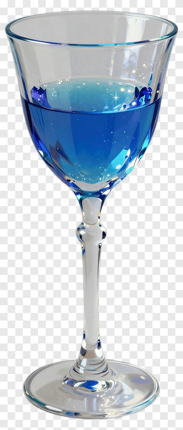Blue Glass Filled With Liquid PNG