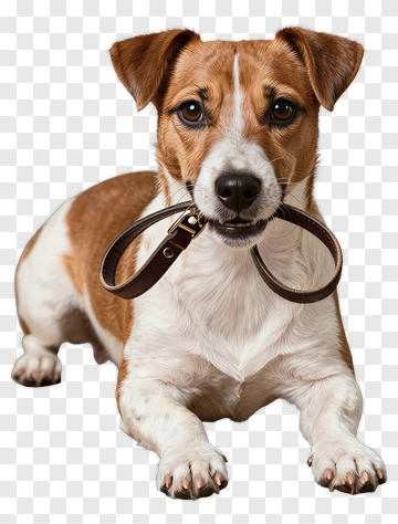 Dog Holding A Leash PNG