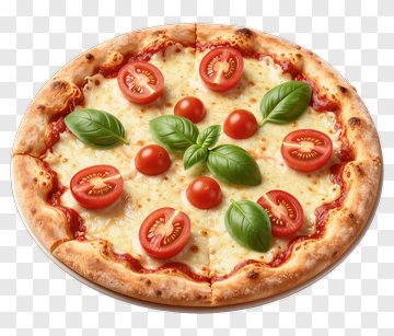 Margherita Pizza With Tomatoes And Basil PNG