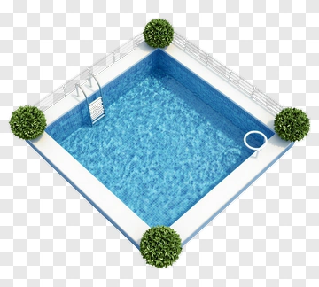 Swimming Pool With Lush Greenery PNG