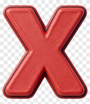 Red 3D Letter X PNG