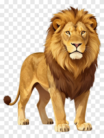 Realistic Lion Illustration PNG