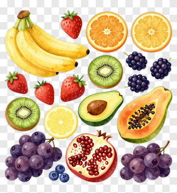 Colorful Fruit Collection PNG