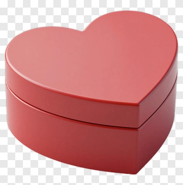 Red Heart-Shaped Gift Box PNG