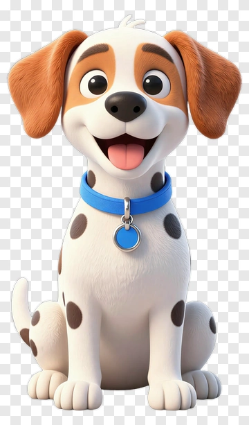 Cartoon Dog Sitting Happily PNG