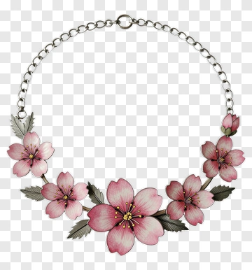Flower Necklace With Pink Blossoms PNG