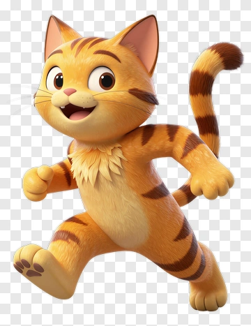 Cartoon Cat Running PNG