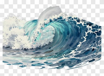 Watercolor Ocean Wave PNG