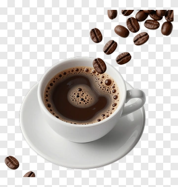 Cup Of Coffee With Coffee Beans PNG