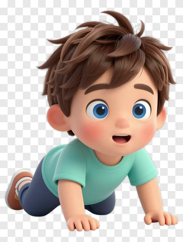 Cartoon Toddler Crawling PNG
