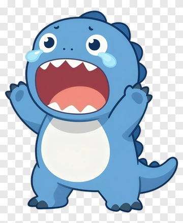 Cartoon Dinosaur Crying PNG