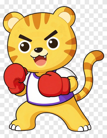 Cartoon Tiger Boxer PNG