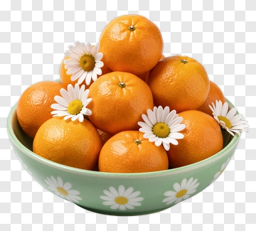 Bowl Of Oranges With Daisies PNG