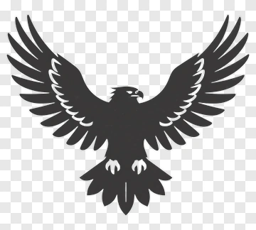 Stylized Black Eagle With Outstretched Wings PNG