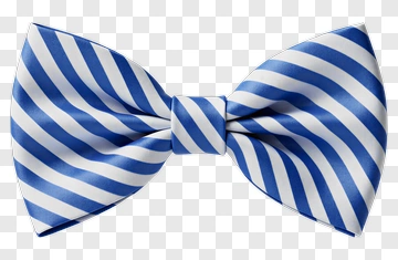 Blue And White Striped Bow Tie PNG