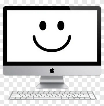 Computer Display With Smiley Face PNG