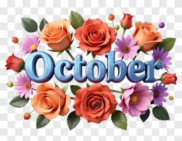 October Floral Arrangement PNG