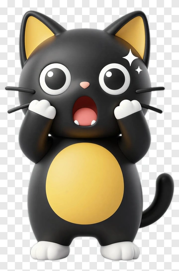 Cartoon Surprised Cat PNG
