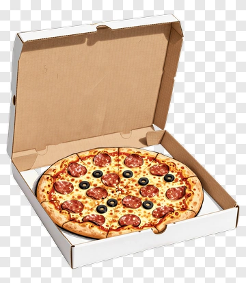 Pepperoni Pizza In A Delivery Box PNG