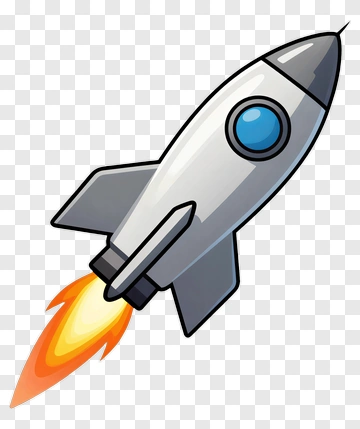 Rocket Launching With Flames PNG