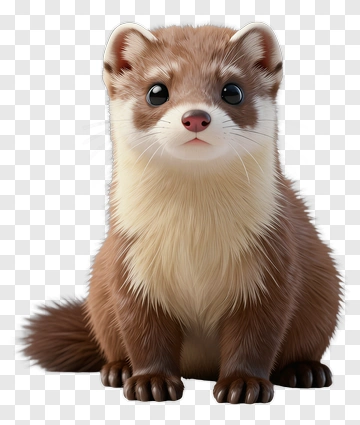 3D Ferret Sitting PNG