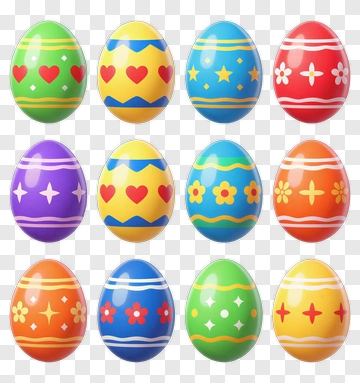Colorful Easter Eggs PNG