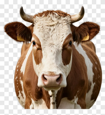 Brown And White Cow Portrait PNG