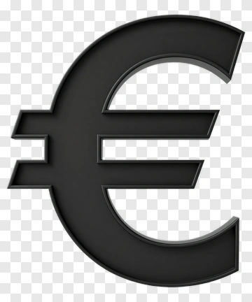 Black Euro Symbol PNG