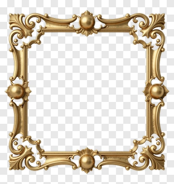 Gold Ornate Picture Frame PNG