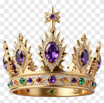 Golden Crown With Colorful Gems PNG