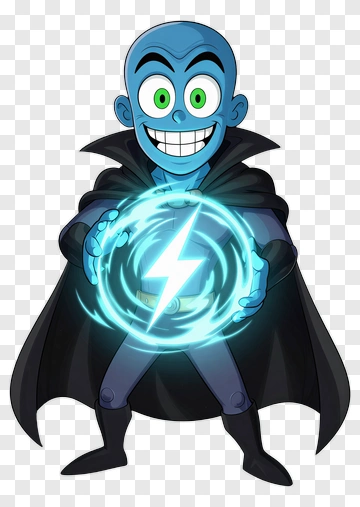 Cartoon Villain Holding A Lightning Orb PNG