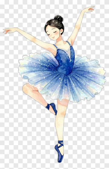Ballet Dancer In Blue Tutu PNG