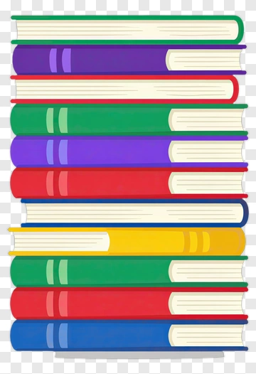 Colorful Stacked Books PNG