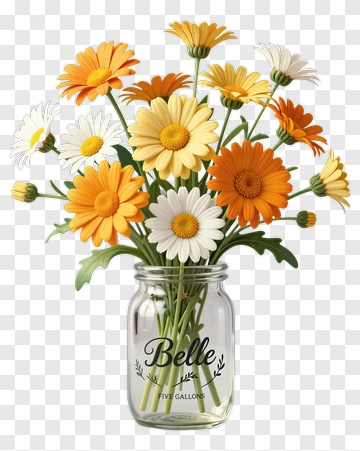 Flower Bouquet In A Jar PNG