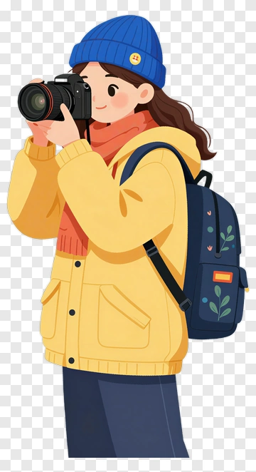 Cartoon Photographer Taking A Picture PNG