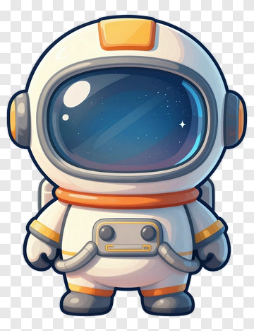 Cartoon Astronaut With Starry Background PNG