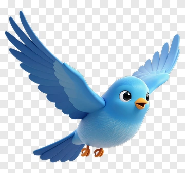 Cartoon Blue Bird Flying PNG