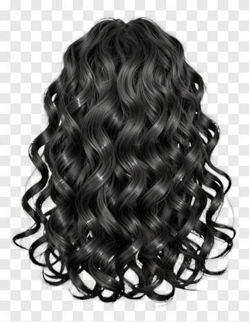 Wavy Black Hair PNG
