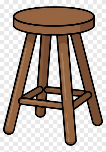 Brown Wooden Stool PNG