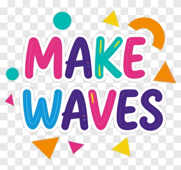 Make Waves Colorful Text With Geometric Shapes PNG