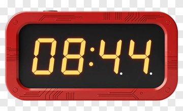 Digital Alarm Clock Displaying 08:44 PNG
