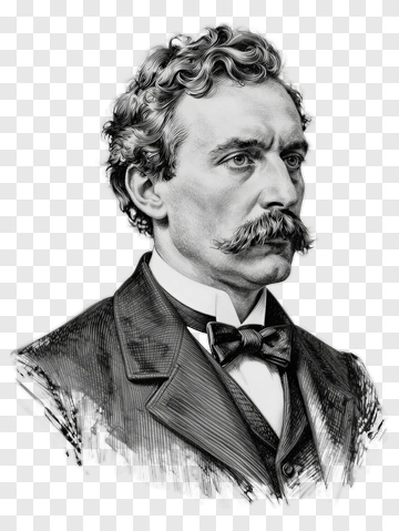 Vintage Portrait Of A Man With A Mustache PNG