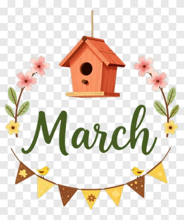 March Birdhouse Decoration PNG