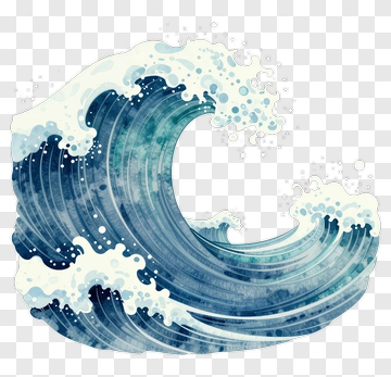 Watercolor Ocean Wave PNG